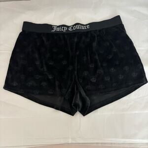 Black Juicy Couture Velour Booty Shorts Sz L Mean Girls Velvet Y2K 90s
